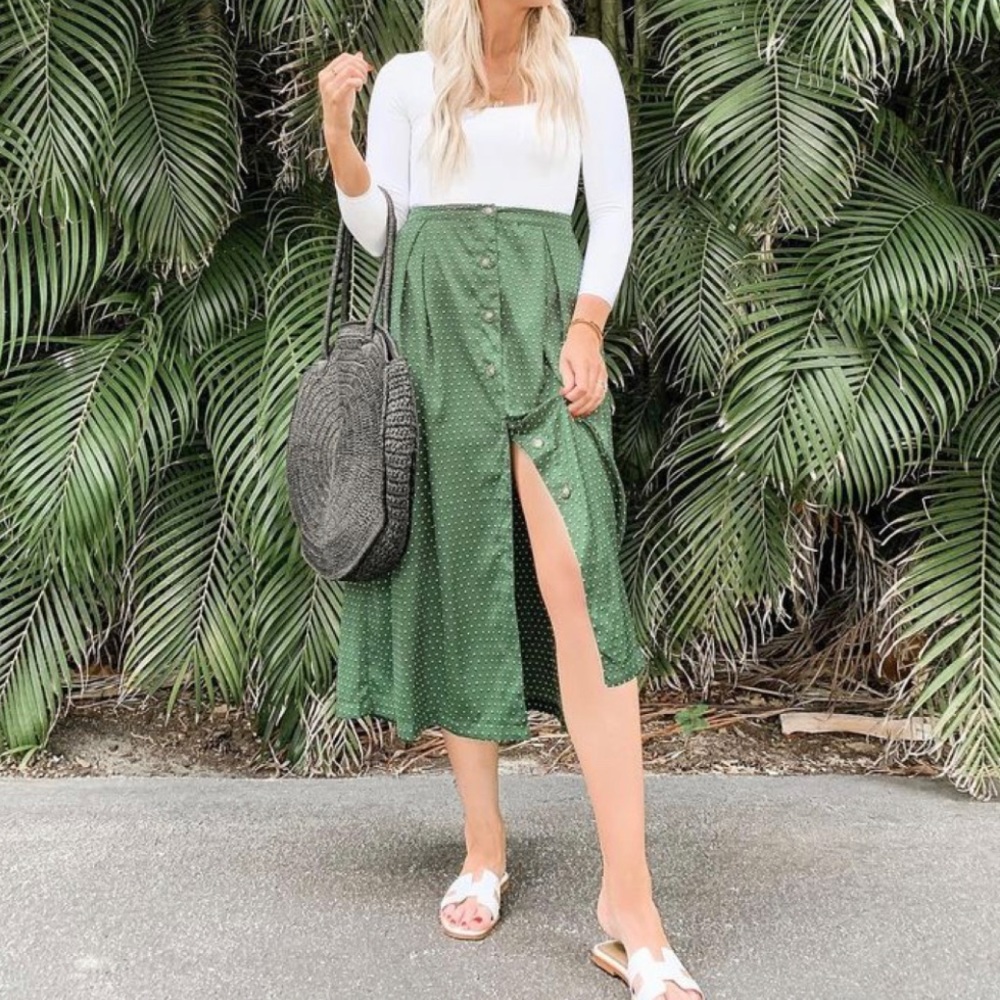 Who What Wear Button Front Skirt
